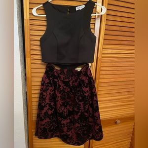 Two piece cut out homecoming dress